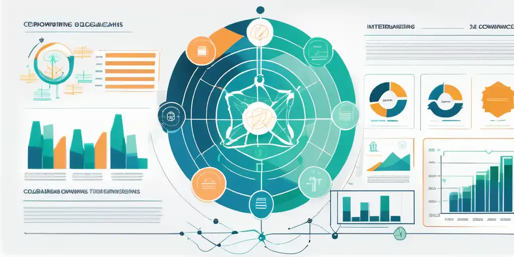 Diagramme und Diagramme, die Crowdfunding-Mechanismen, Vertrauen, Zusammenarbeit und finanzielles Wachstum darstellen.