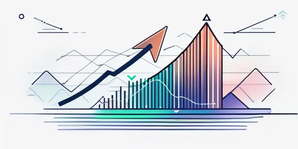 wachstumskurve mit aufwaertszeigenden pfeilen symbolisiert strategischen erfolg im crowdfunding finanzwachstum innovation