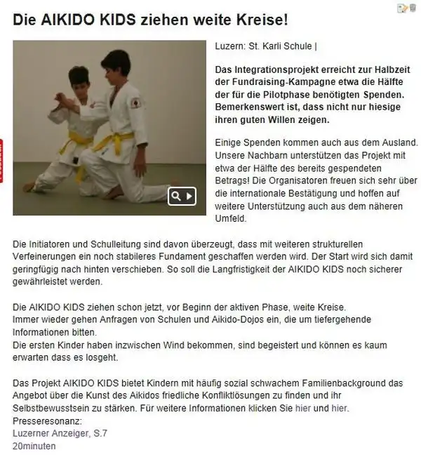 Die AIKIDO KIDS ziehen weite Kreise! 