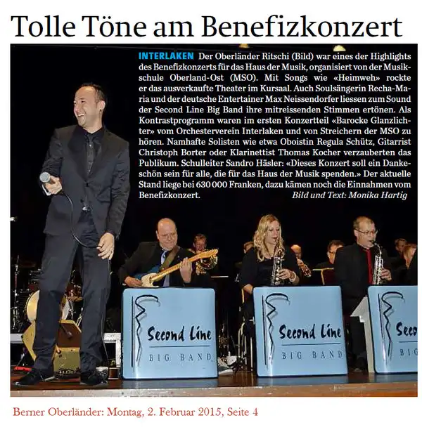 Zeitungsbericht Benefizkonzert