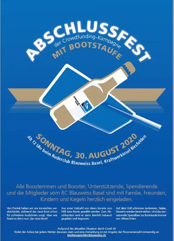 Das Kampagnenfest mit Bootstaufe: am 30.8. ab 12h