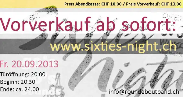 CD-Produktion, Sixties-Night, Vorverkauf